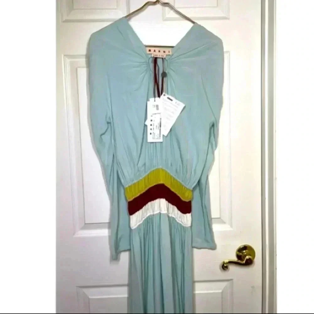 Marni Dress SZ 4 Blue long sleeve dress - Picture 4 of 10